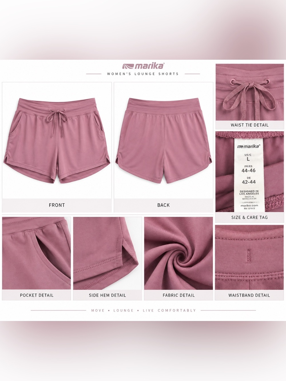 Marika Women's Athletic Lounge Shorts - Dusty Mauve
